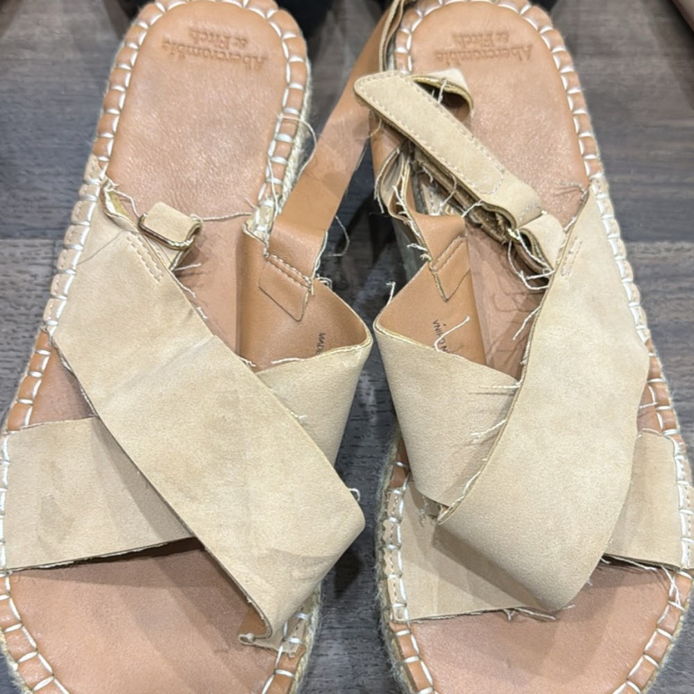Abercrombie and Fitch platform sandals.